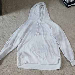 White marbled long hoodie